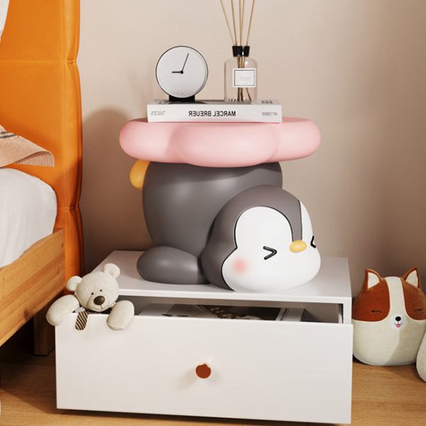 Modern Art Deco Resin Penguin-Shaped Flower Low Stool For Living Room - Image 16
