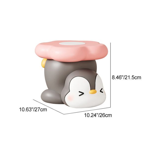 Modern Art Deco Resin Penguin-Shaped Flower Low Stool For Living Room - Image 5