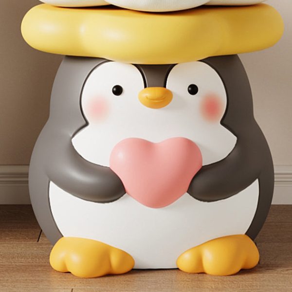 Modern Art Deco Resin Penguin-Shaped Flower Low Stool For Living Room - Image 17