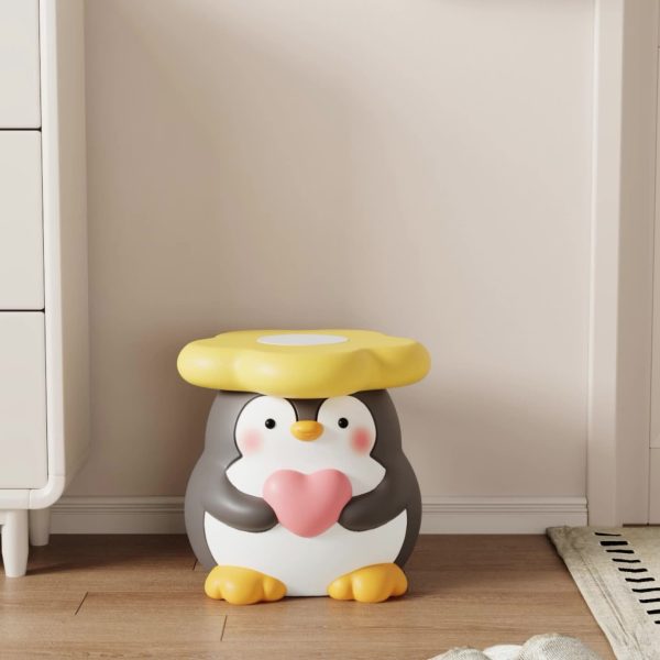 Modern Art Deco Resin Penguin-Shaped Flower Low Stool For Living Room - Image 18