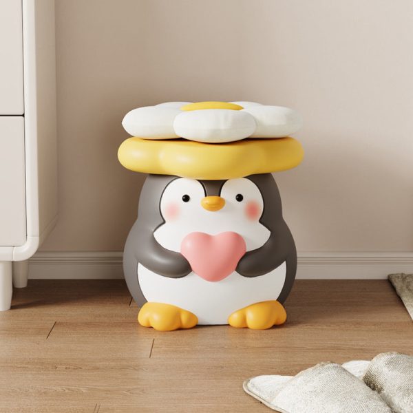 Modern Art Deco Resin Penguin-Shaped Flower Low Stool For Living Room - Image 20