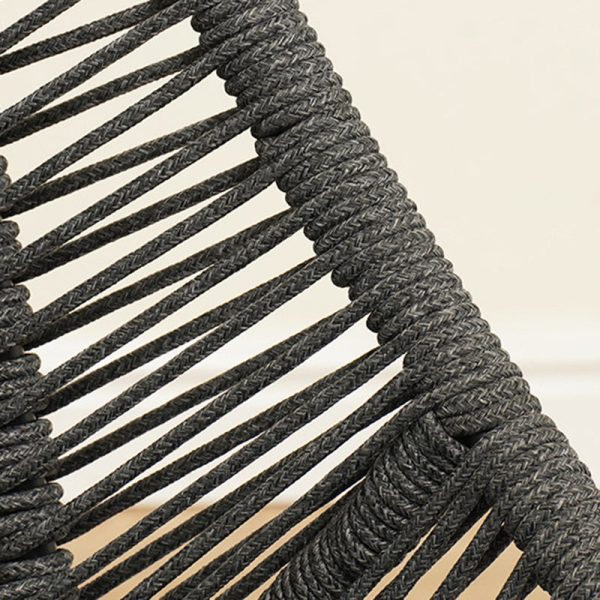 Traditional Chinese Rattan Cotton Metal Hollow Semi-Round Accent Chair With Backrest For Living Room - Image 7