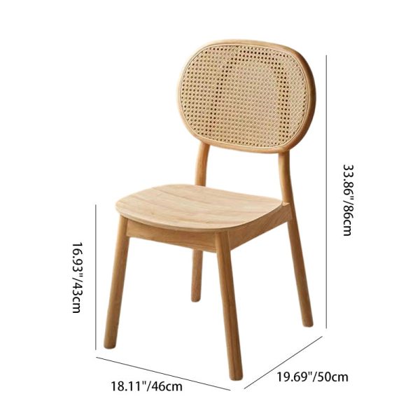 Traditional Chinese Solid Wood Oval Curved Dining Chair With Backrest For Dining Room - Image 4