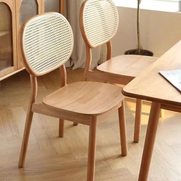 Traditional Chinese Solid Wood Oval Curved Dining Chair With Backrest For Dining Room - Image 8