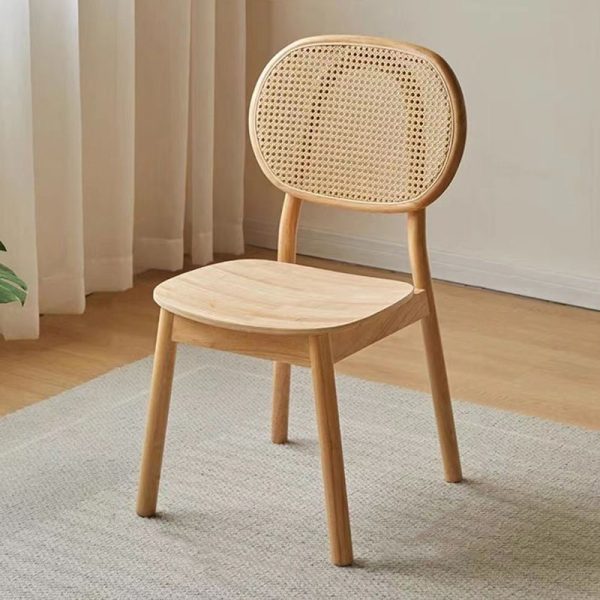 Traditional Chinese Solid Wood Oval Curved Dining Chair With Backrest For Dining Room - Image 10