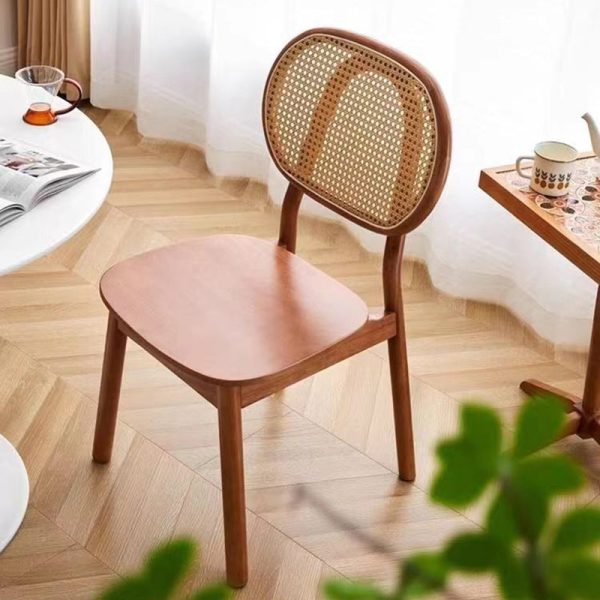 Traditional Chinese Solid Wood Oval Curved Dining Chair With Backrest For Dining Room - Image 14