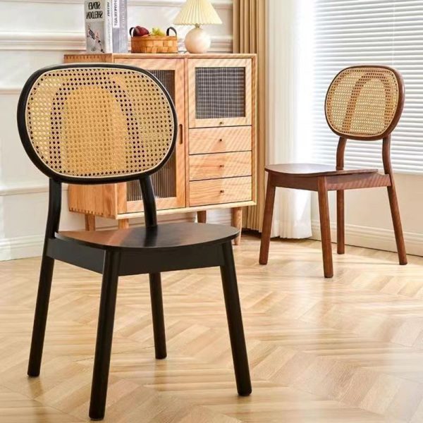 Traditional Chinese Solid Wood Oval Curved Dining Chair With Backrest For Dining Room - Image 15