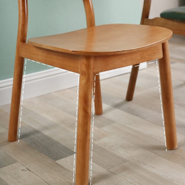 Contemporary Scandinavian Square Rubberwood Rattan Dining Chair Backrest For Dining Room - Image 7