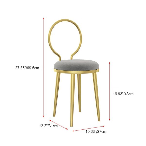 Contemporary Nordic Flannelette Leather Iron Dining Chair Backrest Armless For Dining Room - Image 4