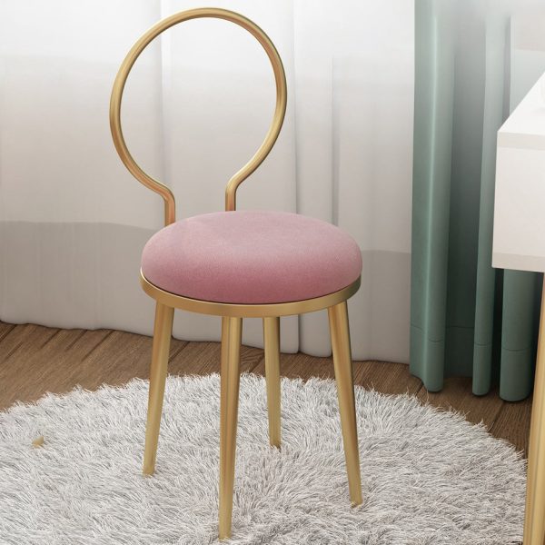 Contemporary Nordic Flannelette Leather Iron Dining Chair Backrest Armless For Dining Room - Image 11