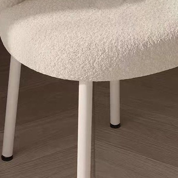 Contemporary Creative Bow Knot Lambswool Iron Vanity Stool Backrest Armless For Bedroom - Image 9