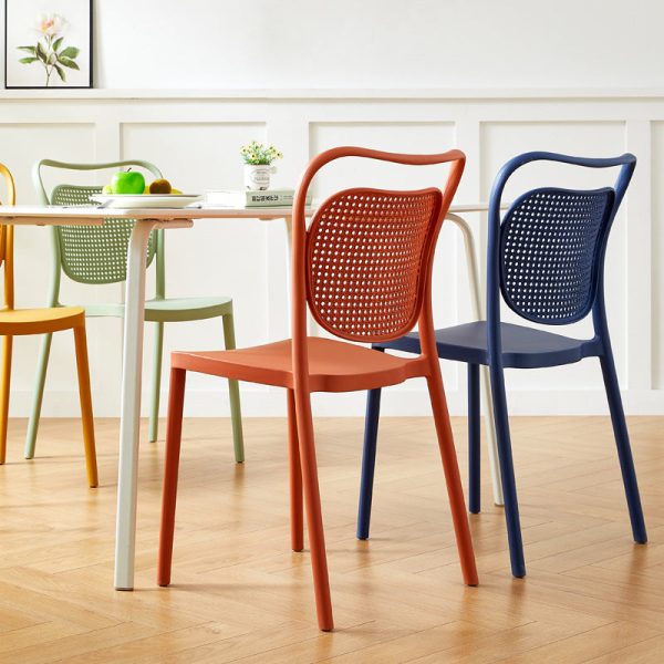 Contemporary Nordic PP Macarons Dining Chair Backrest Armless For Dining Room - Image 14