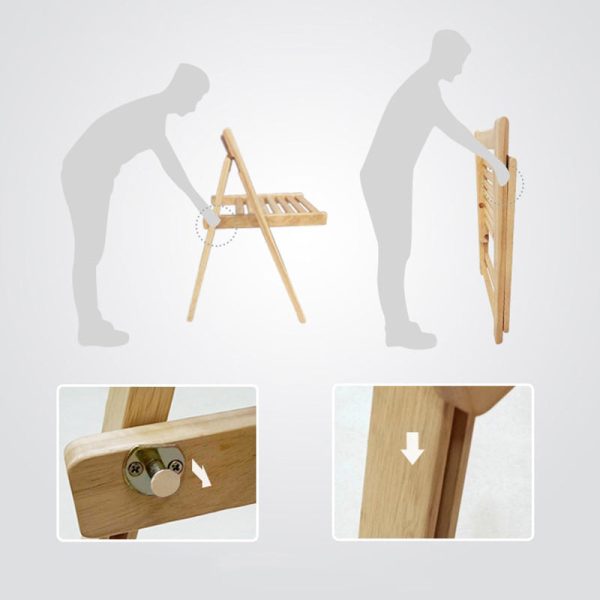 Modern Minimalist Solid Wood Dining Chair Backrest Armless For Dining Room - Image 5