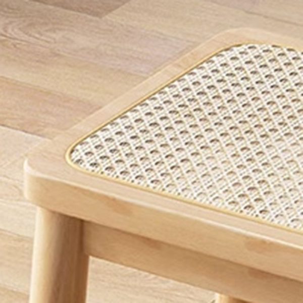 Contemporary Boho Rattan Solid Wood Dining Chair Backless Armless For Dining Room - Image 6