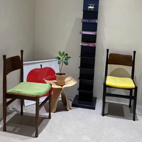 Modern Simplicity Ash Wood Velvet Dining Chair Backrest Armless For Dining Room - Image 14