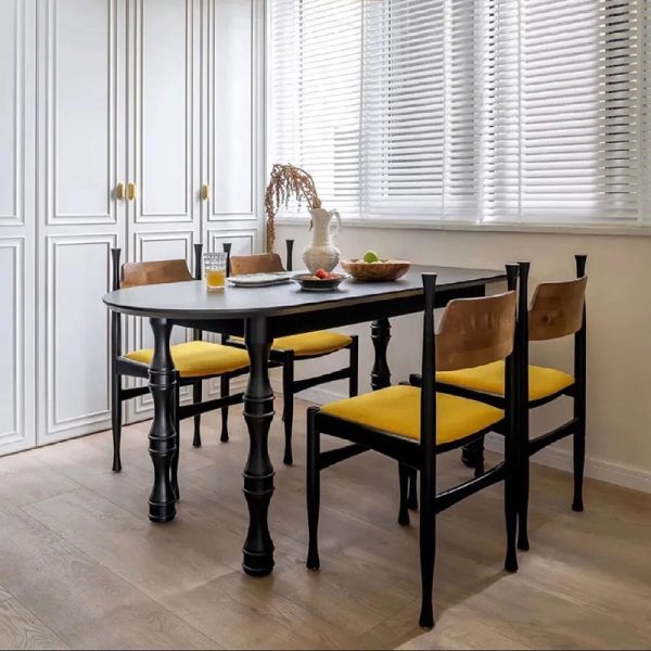 Modern Simplicity Ash Wood Velvet Dining Chair Backrest Armless For Dining Room - Image 2