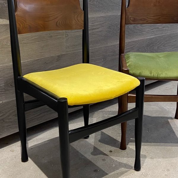 Modern Simplicity Ash Wood Velvet Dining Chair Backrest Armless For Dining Room - Image 7