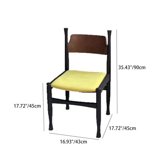 Modern Simplicity Ash Wood Velvet Dining Chair Backrest Armless For Dining Room - Image 4