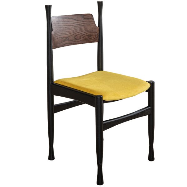 Modern Simplicity Ash Wood Velvet Dining Chair Backrest Armless For Dining Room - Image 23