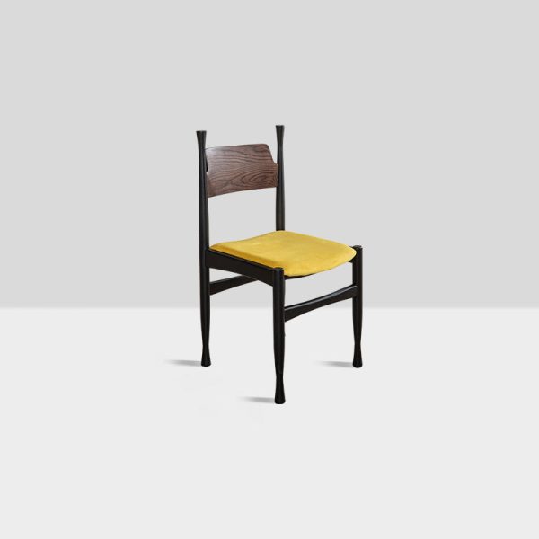 Modern Simplicity Ash Wood Velvet Dining Chair Backrest Armless For Dining Room - Image 22
