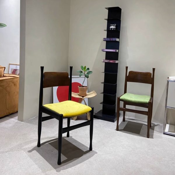 Modern Simplicity Ash Wood Velvet Dining Chair Backrest Armless For Dining Room - Image 13