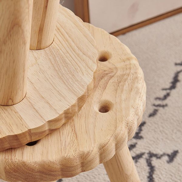 Contemporary Creative Biscuit Shape Wood Footstool Backless Armless For Living Room - Image 8