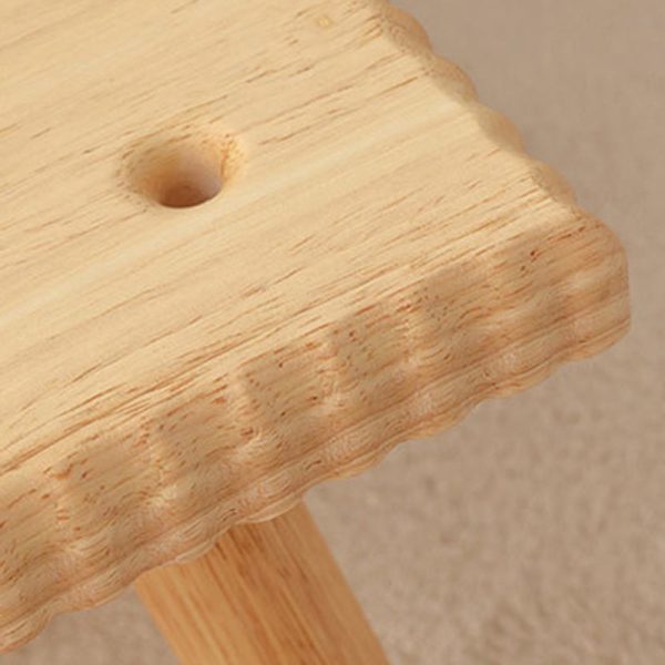 Contemporary Creative Biscuit Shape Wood Footstool Backless Armless For Living Room - Image 11