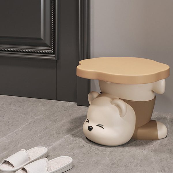 Contemporary Creative Bear Resin Footstool Backless Armless For Living Room - Image 7