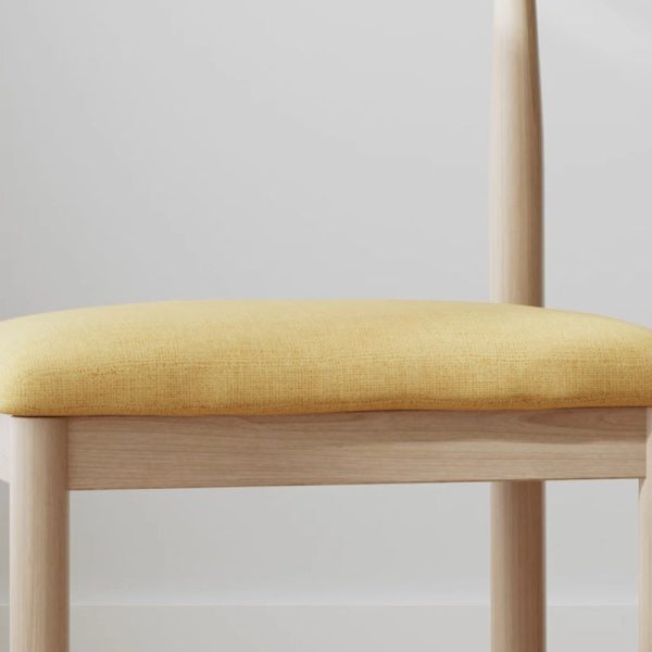 Modern Minimalist Cotton Solid Wood Dining Chair Backrest Armless For Dining Room - Image 7