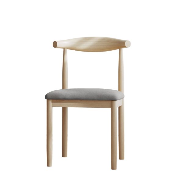 Modern Minimalist Cotton Solid Wood Dining Chair Backrest Armless For Dining Room - Image 12