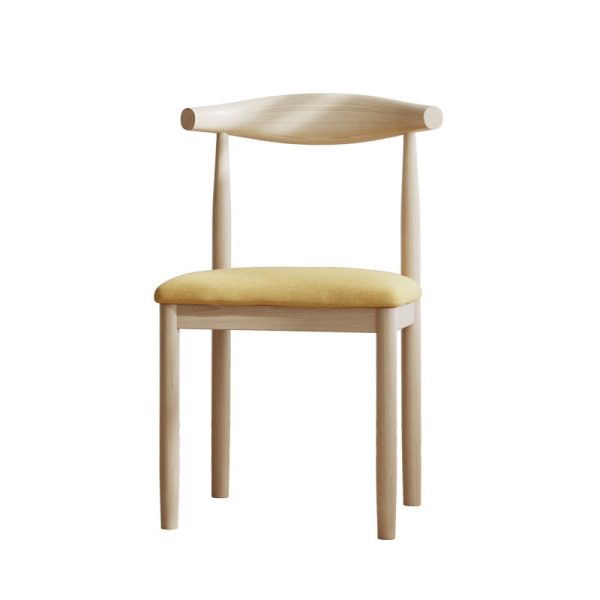 Modern Minimalist Cotton Solid Wood Dining Chair Backrest Armless For Dining Room - Image 11