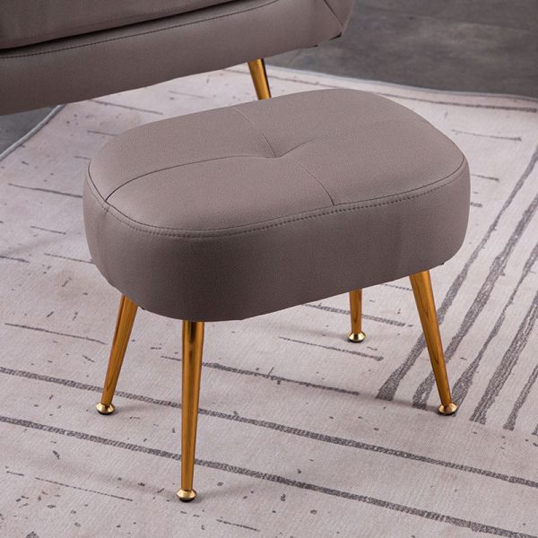 Contemporary Nordic Rectangle Technology Fabric Steel Footstool Backless Armless For Living Room - Image 3