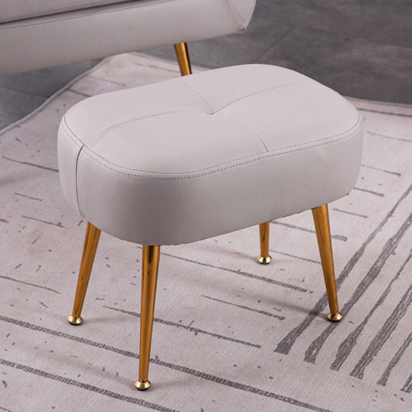 Contemporary Nordic Rectangle Technology Fabric Steel Footstool Backless Armless For Living Room - Image 6