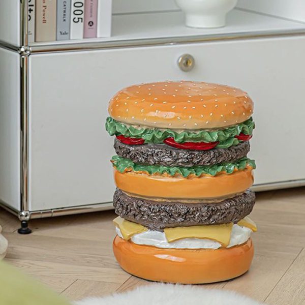 Contemporary Creative Hamburger Corn Footstool Backless Armless For Living Room - Image 2