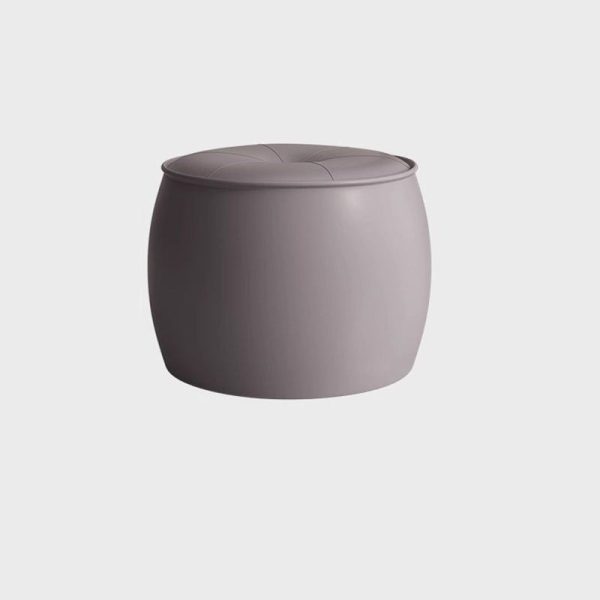 Contemporary Nordic Cylinder Leather Solid Wood Footstool For Living Room - Image 16