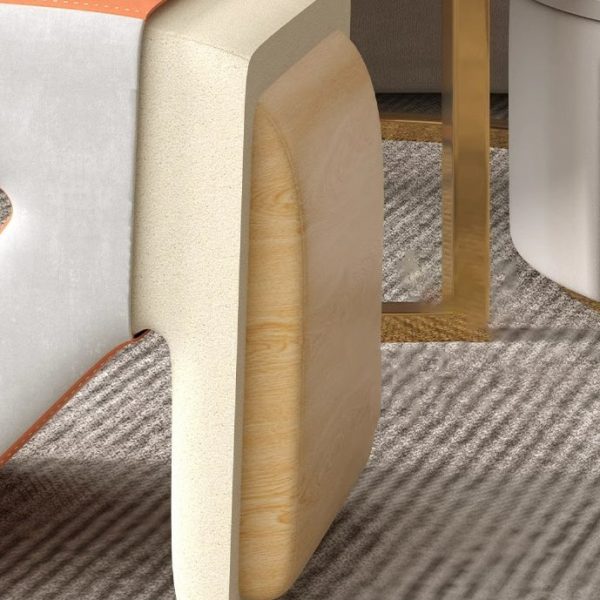 Contemporary Creative Arrow Flannelette Solid Wood Footstool Backless Armless For Living Room - Image 8