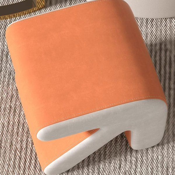 Contemporary Creative Arrow Flannelette Solid Wood Footstool Backless Armless For Living Room - Image 6