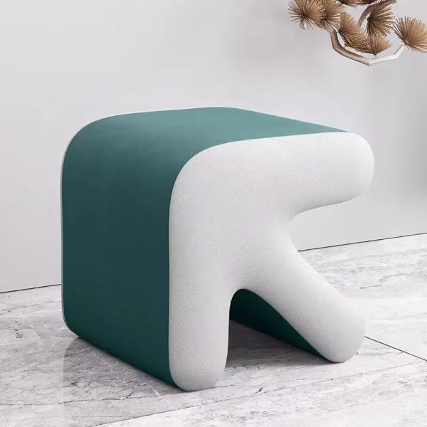 Contemporary Creative Arrow Flannelette Solid Wood Footstool Backless Armless For Living Room - Image 15