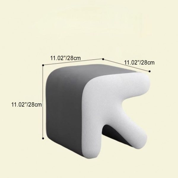 Contemporary Creative Arrow Flannelette Solid Wood Footstool Backless Armless For Living Room - Image 4