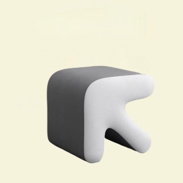 Contemporary Creative Arrow Flannelette Solid Wood Footstool Backless Armless For Living Room - Image 18