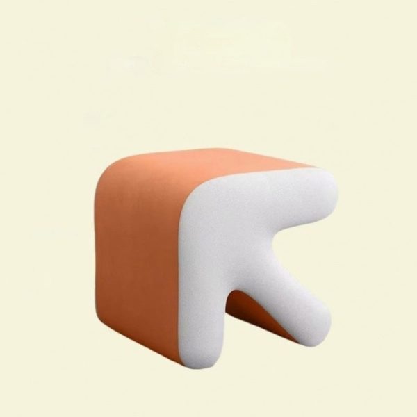 Contemporary Creative Arrow Flannelette Solid Wood Footstool Backless Armless For Living Room - Image 22