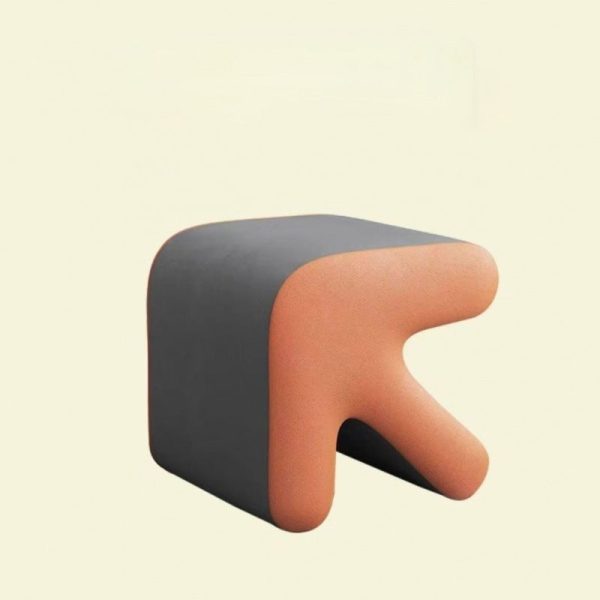 Contemporary Creative Arrow Flannelette Solid Wood Footstool Backless Armless For Living Room - Image 19