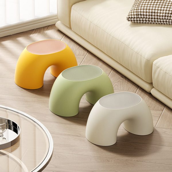 Contemporary Creative PP Rainbow Shape Macarons Footstool Backless Armless For Living Room - Image 3