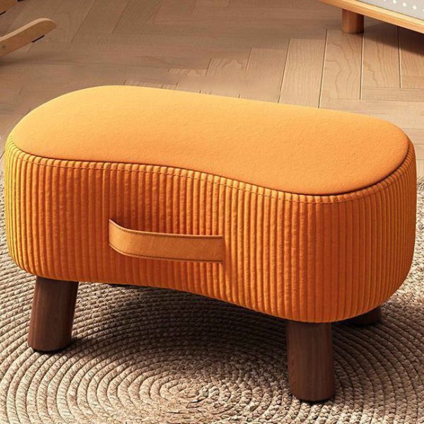 Contemporary Nordic Cuboid Portable Flannelette Solid Wood Footstool Backless Armless For Living Room - Image 18