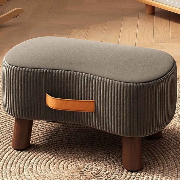 Contemporary Nordic Cuboid Portable Flannelette Solid Wood Footstool Backless Armless For Living Room - Image 21