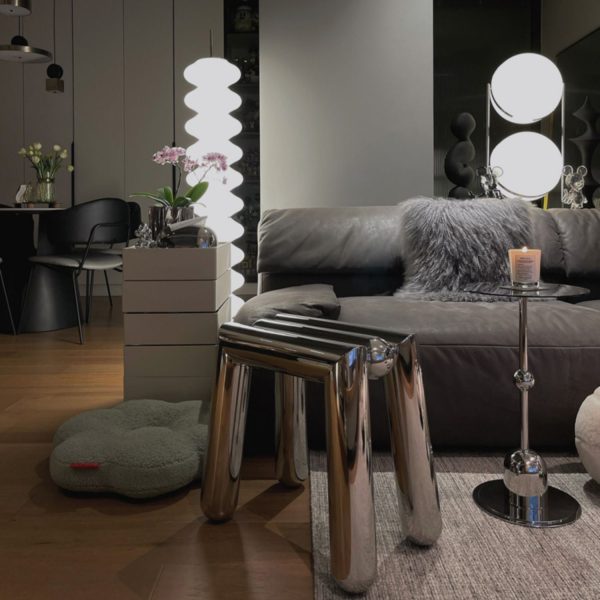 Modern Art Deco Trapezoid Full Stainless Steel Low Stool Backless Armless For Living Room - Image 14