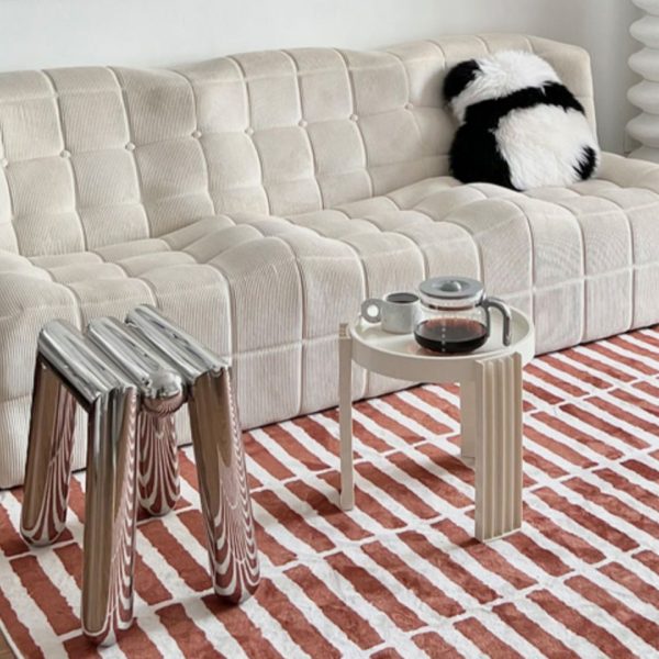 Modern Art Deco Trapezoid Full Stainless Steel Low Stool Backless Armless For Living Room - Image 10