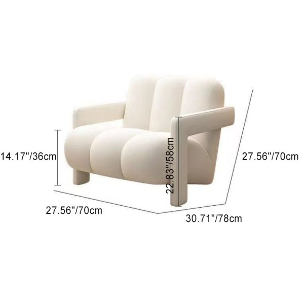 Contemporary Nordic Flannelette Solid Wood Sofa Backrest Armrest For Living Room - Image 4