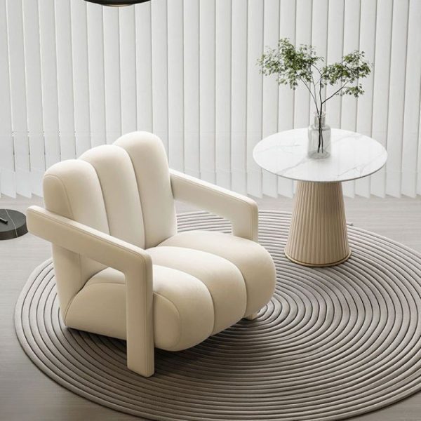 Contemporary Nordic Flannelette Solid Wood Sofa Backrest Armrest For Living Room - Image 19