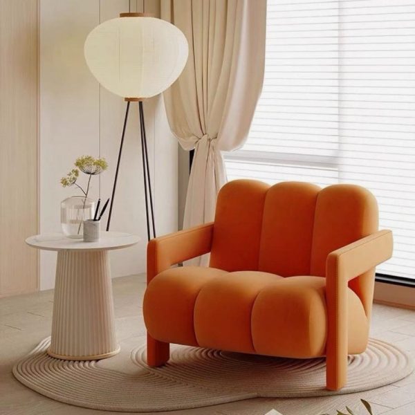Contemporary Nordic Flannelette Solid Wood Sofa Backrest Armrest For Living Room - Image 14